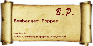 Bamberger Poppea névjegykártya